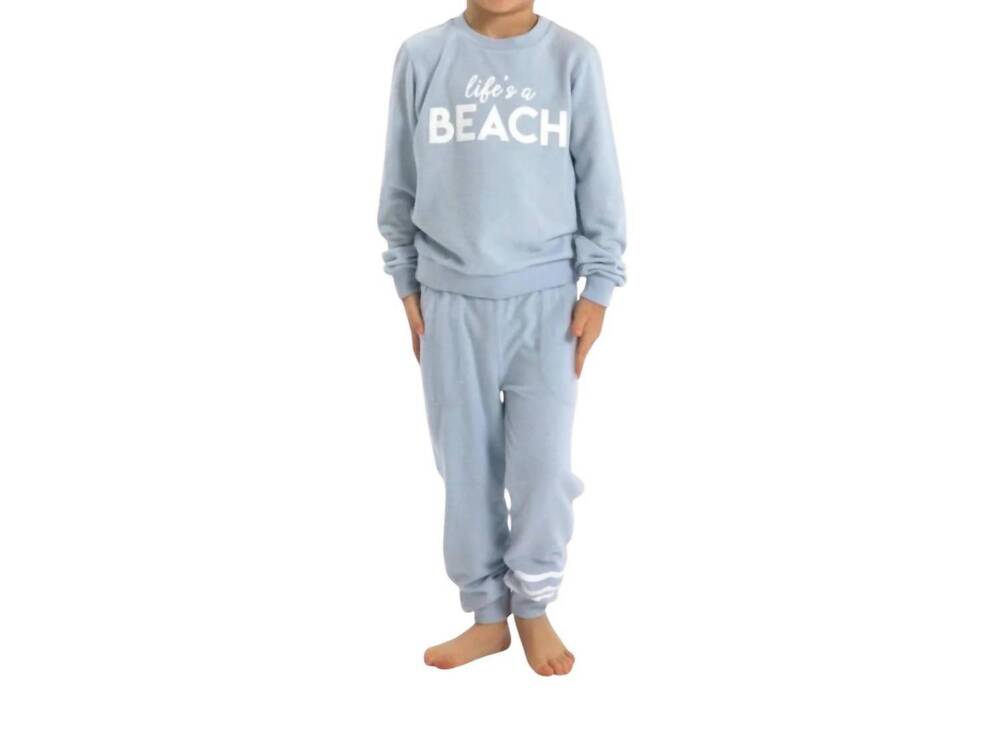 NEW SANDY LIANG kid's life's a beach hacci pullover in baby blue
